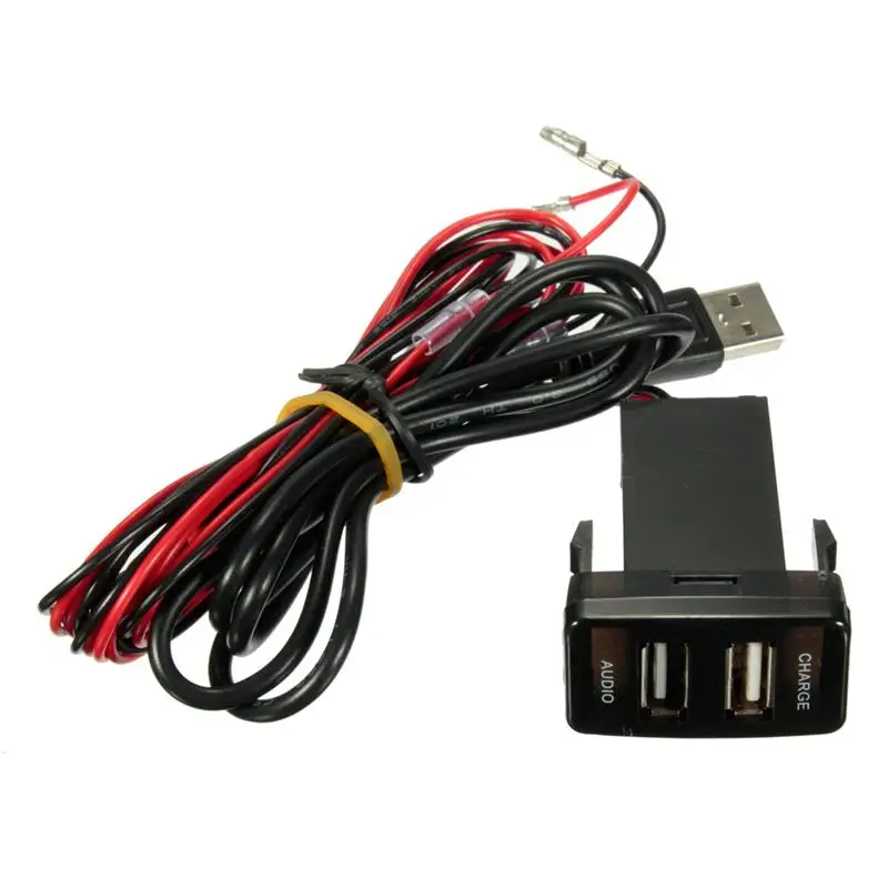Doub USB Автомобильное Зарядное Устройство Адаптер + Аудио Порт 5 В 2.1A Оригинальное