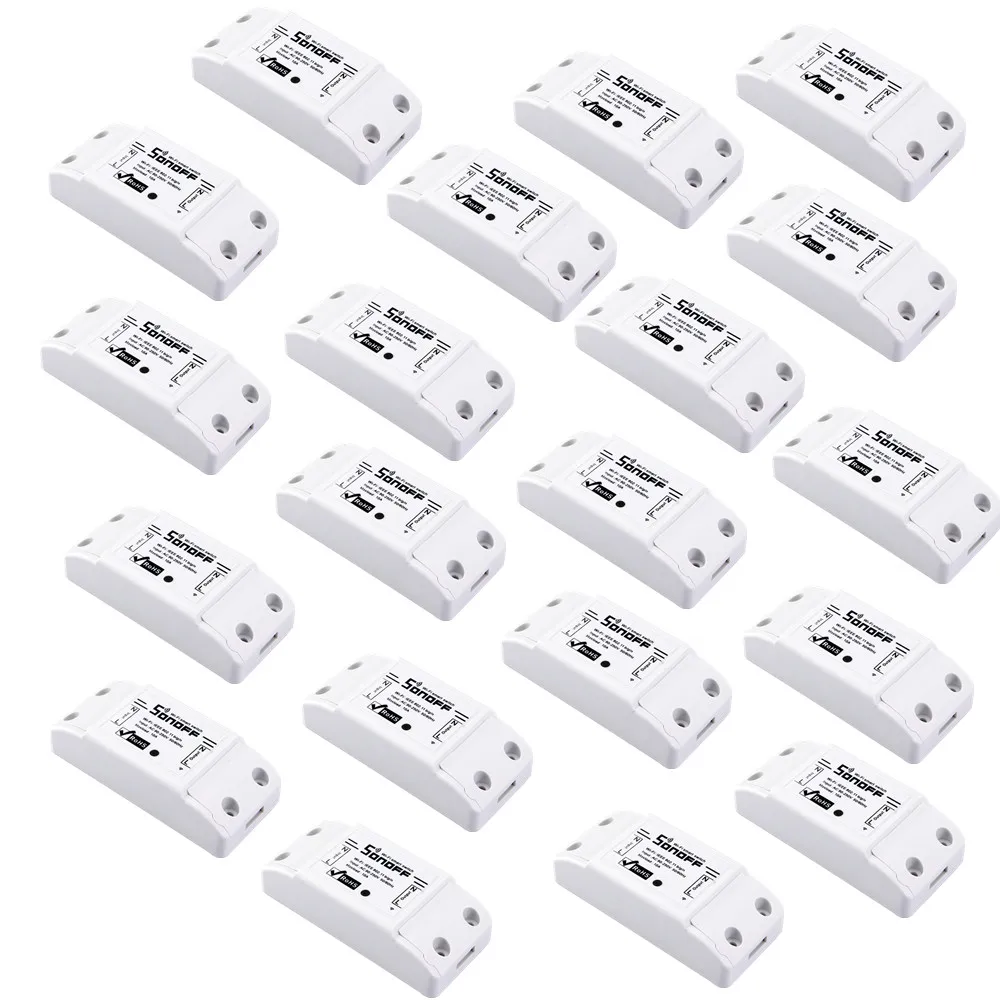20pcs 12 шт sonoff базовый Wifi переключатель универсальный для умного дома Wifi переключатель Модуль Автоматизации таймер Diy пульт дистанционного управления для iphone ios - Комплект: 20pcs