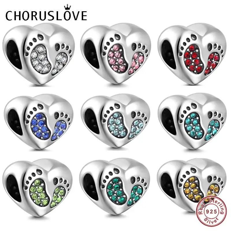 Choruslove Детские подвески в виде сердца из стерлингового серебра 925 пробы с принтом