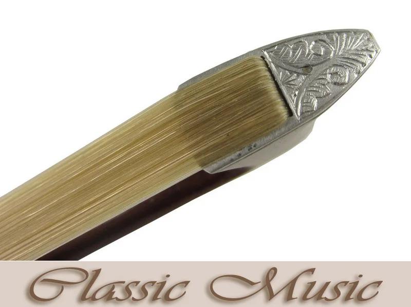 Серебряный бант для скрипки Pernambuco с серебряным кончиком ручной работы (4/4)