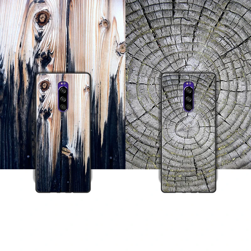 Для sony Xperia 1 чехол с деревянным камнем из мягкого силикона с узором TPU чехол для телефона sony Xperia 1 J8110 J8170 J9110 чехлы для sony 1