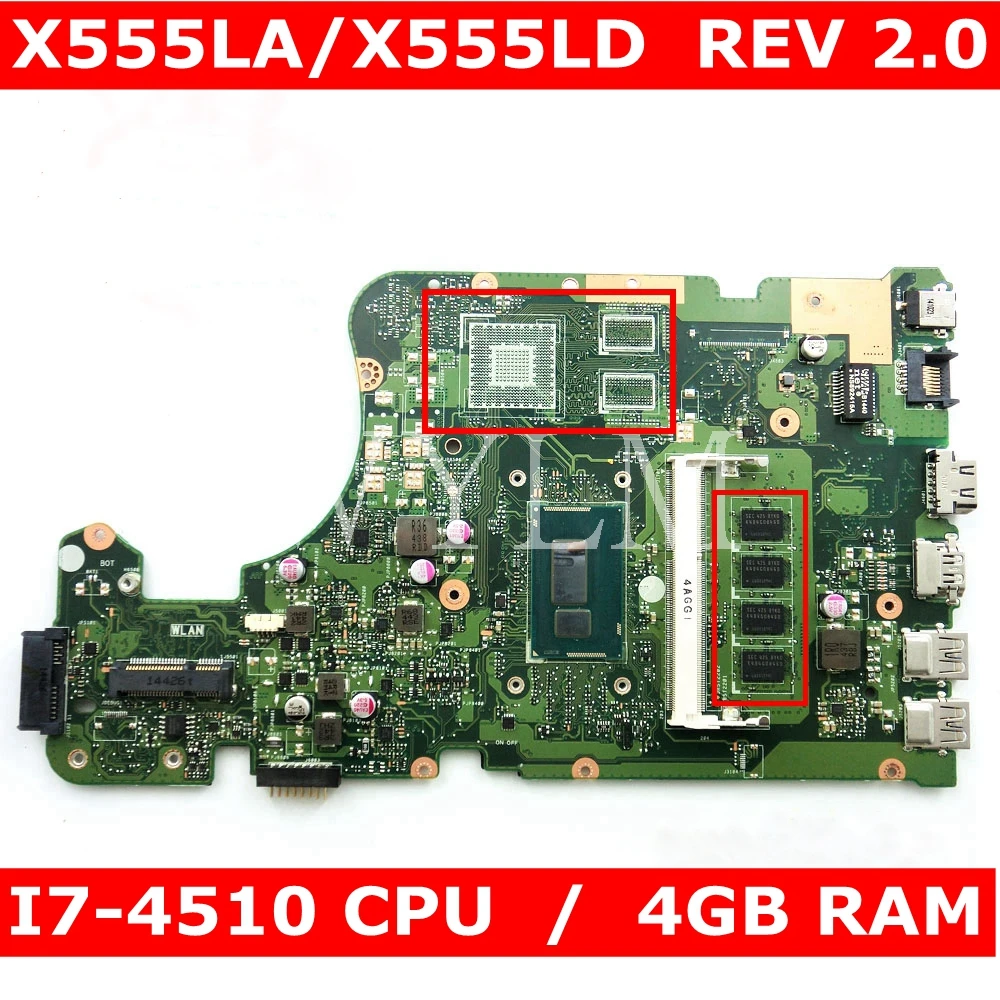 X555LA MAIN_BD._ 4G/I7 4510U/AS 90NB0650 R00010 материнская плата REV 2 0 для Asus X555LAB X555LD X555L VM501L