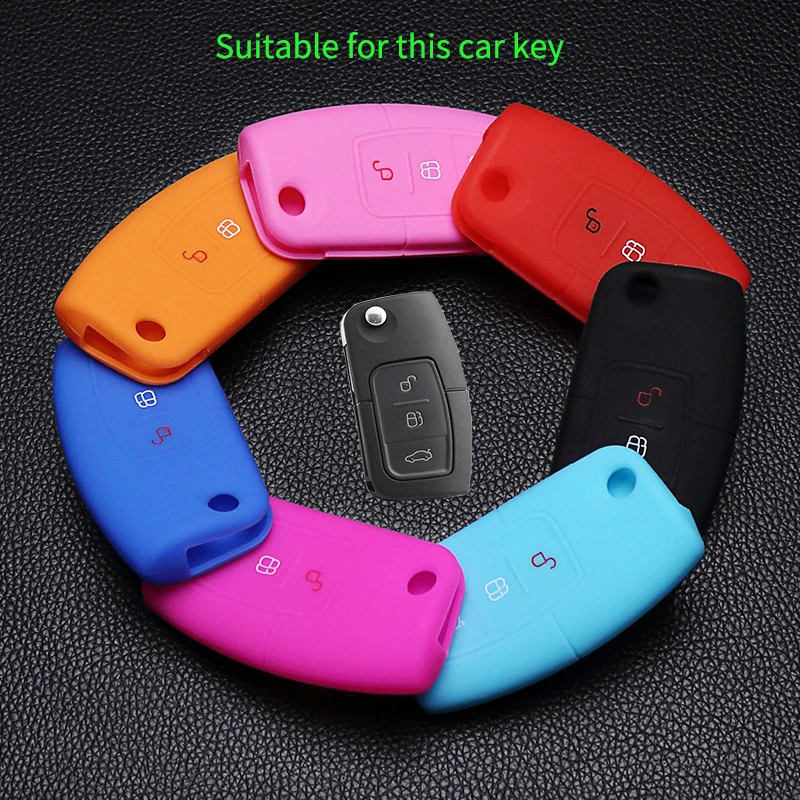 Защитная сумка для ключей силиконовый чехол автомобильного ключа 3 кнопки