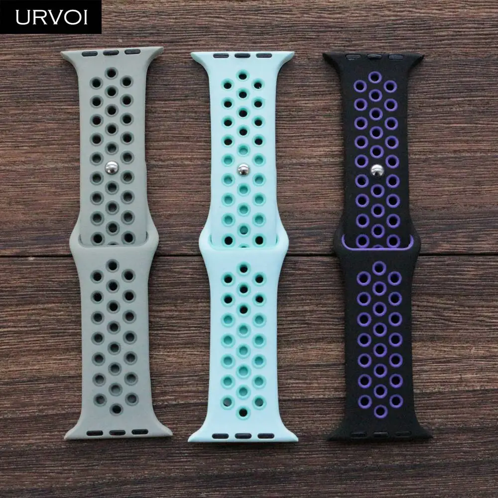 Спортивный ремешок URVOI для Apple Watch из дышащего силикона iwatch 5/4/2/1 весенние