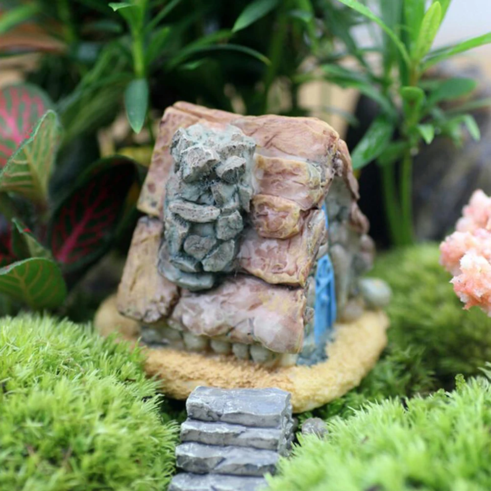 

1PC Stone House Fairy Garden Miniature Craft Micro Cottage Landscape Decoration Random Style For DIY Resin Crafts