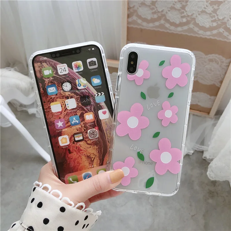 Милый милый маленький цветок Мягкий ТПУ чехол для телефона iPhone 7 8 Plus XR X XS MAX 6 6s