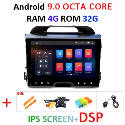 9.0 4G 32G DSP " 4G 64G Android 9,0 DSP ips AV выход автомобильный dvd-плеер для KIA sportage 2011- gps экран Навигация стерео радио приемник - Цвет: 9.0 4G 32G DSP