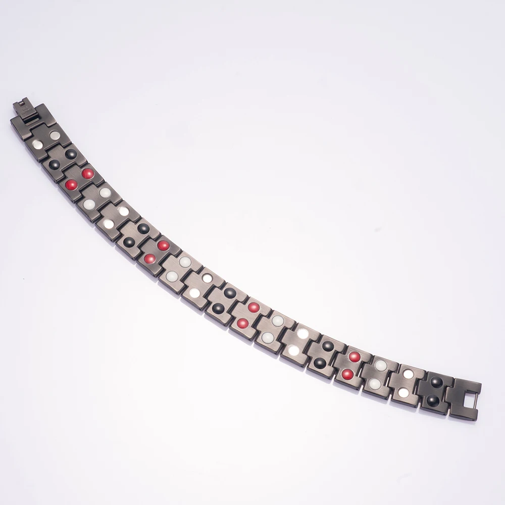 

Vinterly Black Magnetic Bracelet for Men Health Energy Germanium Stainless Steel Bracelet Men Hand Chain Link Wrap Bracelets