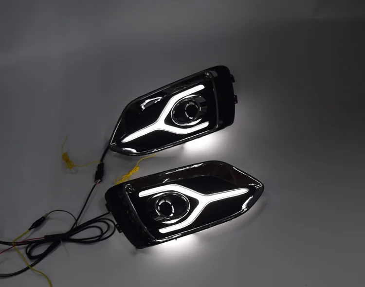 QINYI желтый поворотник функция 12 В автомобиль DRL светодиодные дневные ходовые огни Противотуманные фары для Hyundai Accent Solaris
