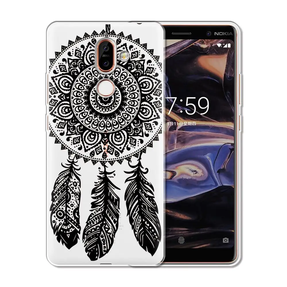 Цветочный чехол с кружевной мандалой для Nokia, версия 1, 2, 3, ремешок для девочек от 5 до 8 лет 7 Plus чехол s силиконовый чехол-накладка из мягкого ТПУ чехол для Nokia 6 2,1 3,1 5,1 6,1 7,1X6 крышка