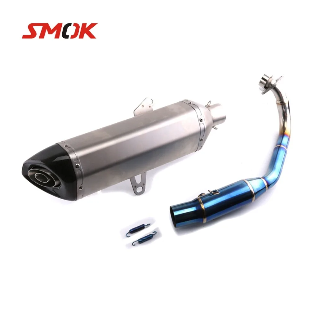 SMOK мотоцикл из нержавеющей стали углеродного волокна дБ глушитель выброса выхлопных газов трубы для Honda Forza 300 с логотипом