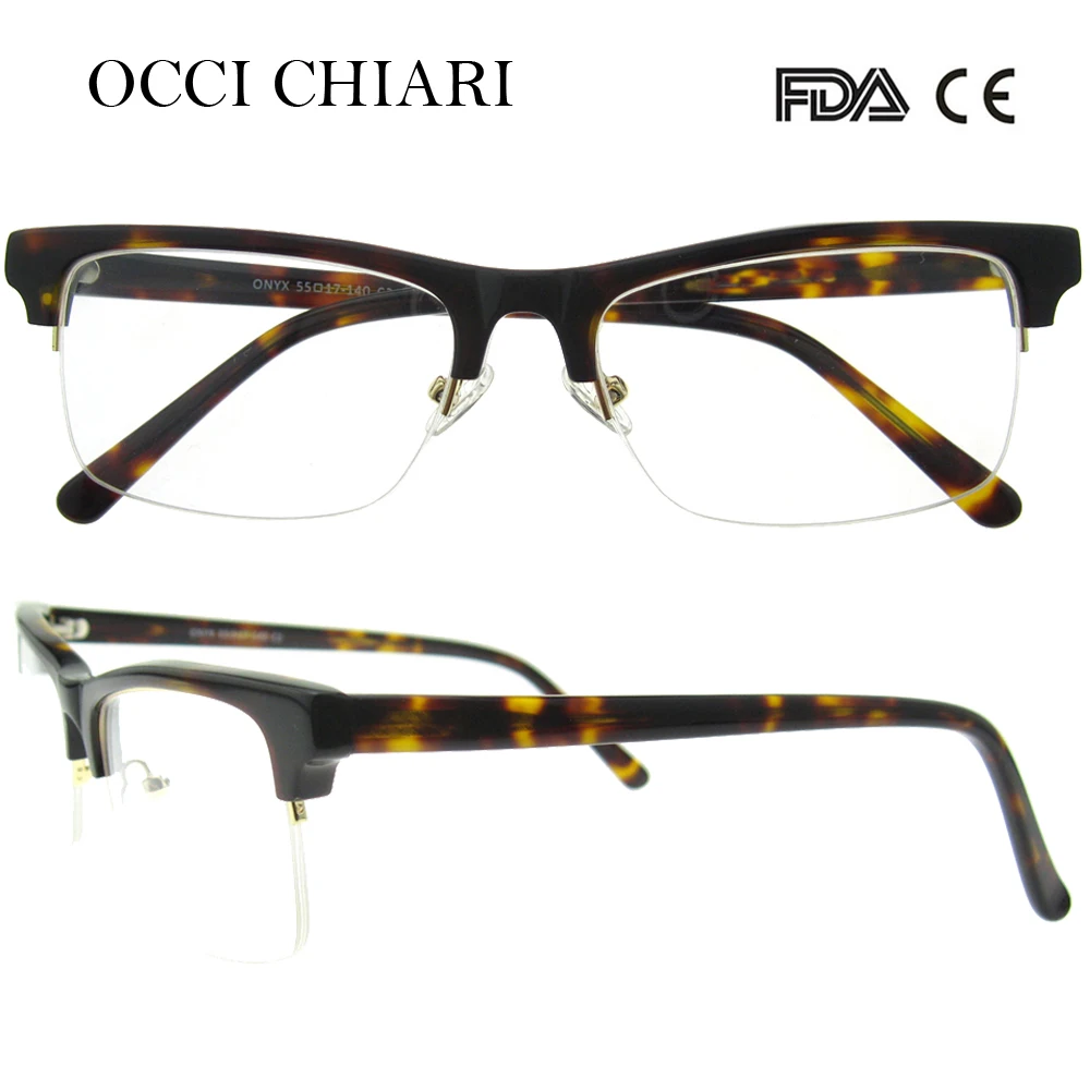 OCCI CHIARI металлические мужские очки Gafas по рецепту, толстые очки, оптические очки для близорукости, прозрачные оправы для очков, W-COLLURA