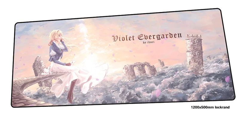 Violet evergarden коврик для мыши 1200x500 мм коврики для мыши HD Печать игровой коврик для мыши геймер дешевый персонализированные коврики для мыши Клавиатура ПК коврик