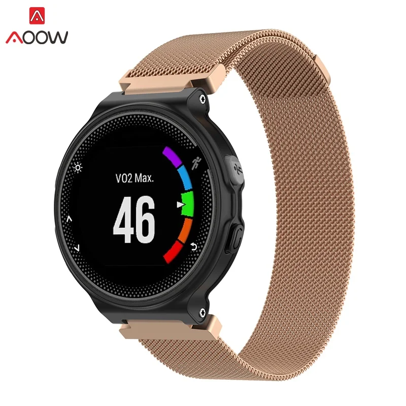 AOOW Milanese Loop Магнитный металлический Нержавеющая сталь ремешок для смарт-часов Garmin Forerunner 220/230/235/620/630/735 часы сменные ремешки