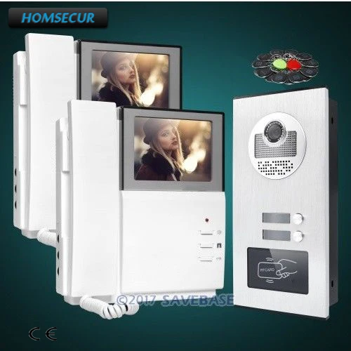 

Видеодомофон HOMSECUR 4,3 "TFT с наружным мониторингом для безопасного дома