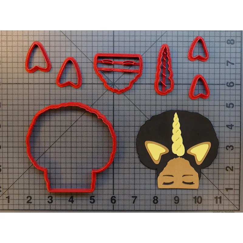 Afro Unicorn Cookie Cutter Fondant Cupcake Top Custom Made 3D for Cake Decoration Tools | Дом и сад