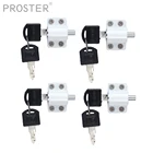 Замок раздвижной на окна с ключом, 4 шт., защита от кражи, защита от детей