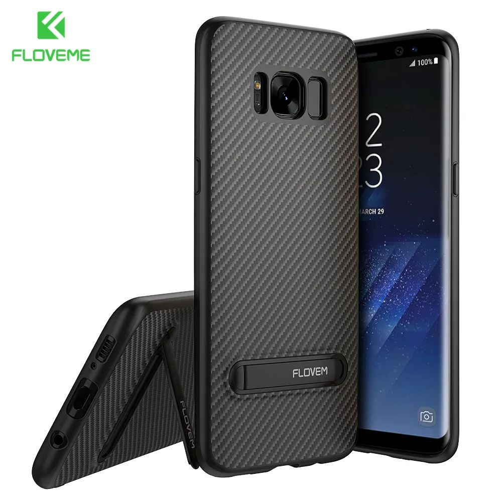 Floveme чехол для Samsung Galaxy S8 S9 Plus Бизнес углерода Волокно ТПУ Телефонные Чехлы S7 Edge Note
