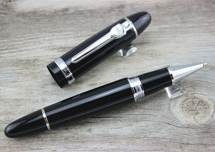 

Ручки Jinhao 1 шт./лот, шариковая ручка 159, черная ручка, серебряный зажим, материал, школьные принадлежности, Канцтовары 15*1,8 см