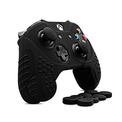 5663BK Силиконовый чехол CHINFAI для microsoft Xbox One, противоскользящий защитный чехол для Xbox one S, контроллер для Xbox One X с захватами для большого пальца - Цвет: 5663BK