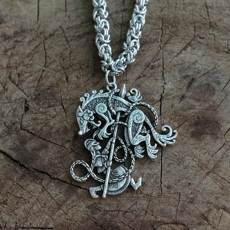 Мужская подвеска ожерелье в стиле викингов воин Одина скандинавский
