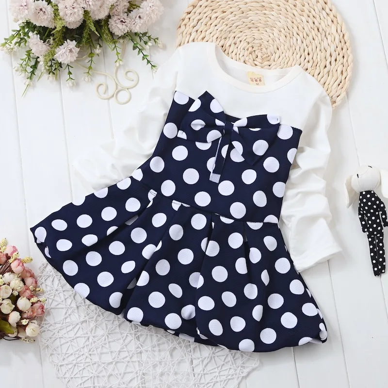 BibiCola/платье для маленьких девочек платье принцессы в горошек европейском стиле