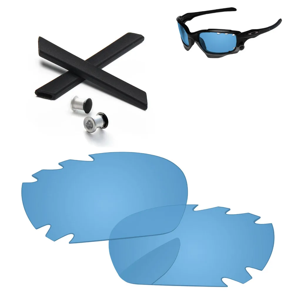 Bsymbo Polarized Replacement Lenses and Black Earsocks & Bolt for-Oakley Racing Jacket Vented Sunglasses - Multiple Options