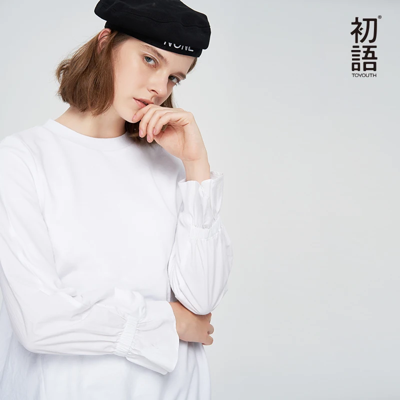 Toyouth новые черные и белые толстовки Для женщин осень с круглым вырезом