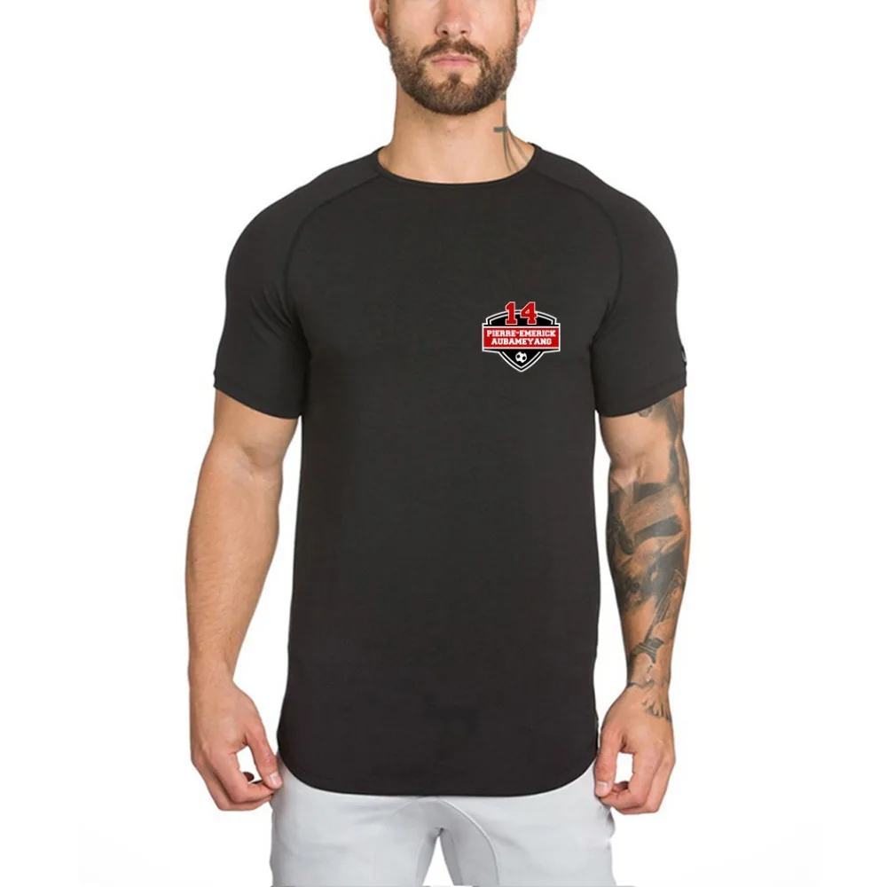 Пьер-эмерик Aubameyang Футбол трикотаж тренажерный зал рубашки мужские короткие