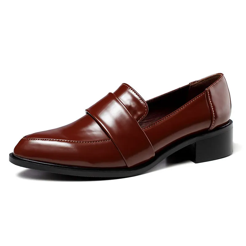 Женские модельные туфли оксфорды из лакированной кожи деловая обувь для работы