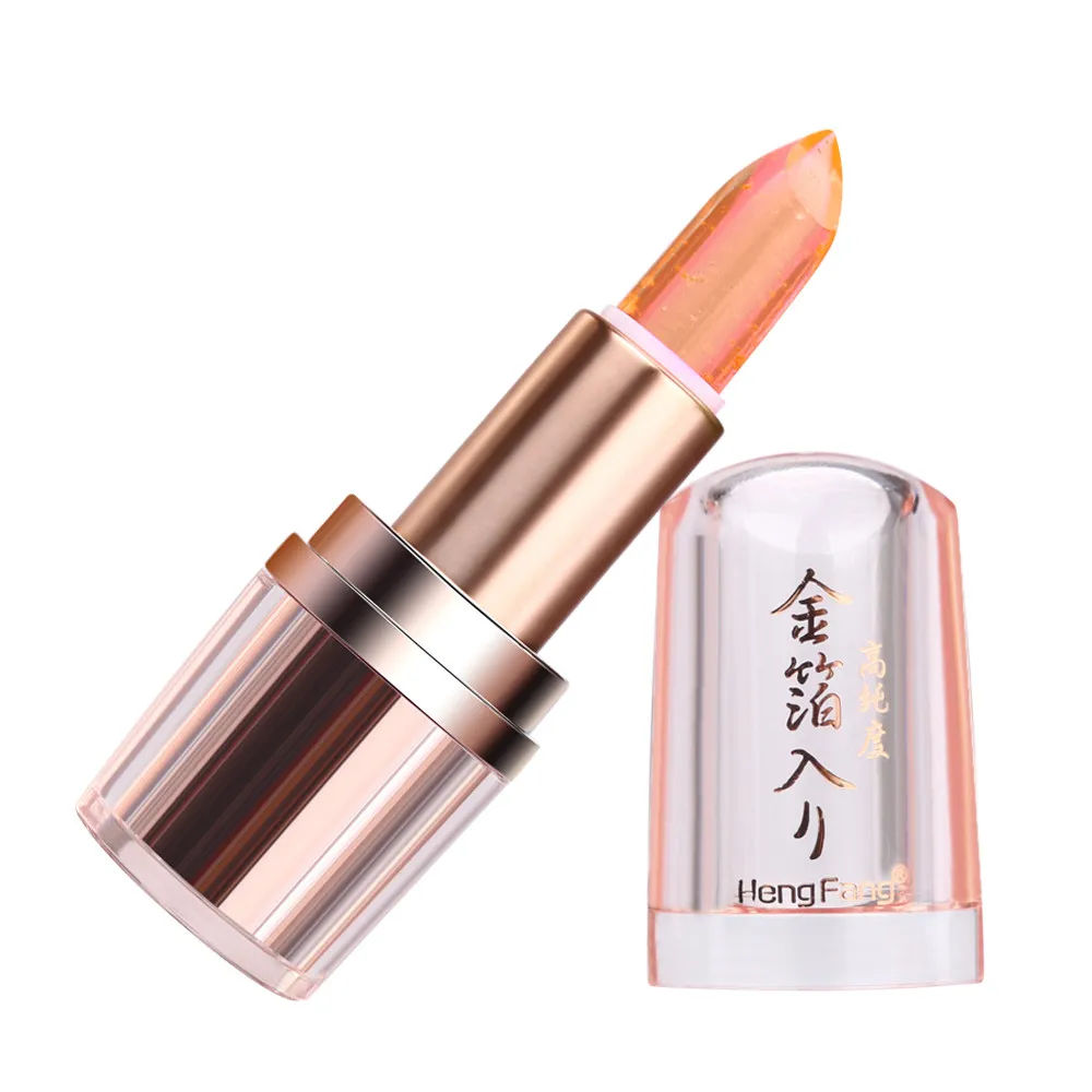 Женская красота желе Золотая фольга помада меняющий Цвет Увлажняющий блеск для