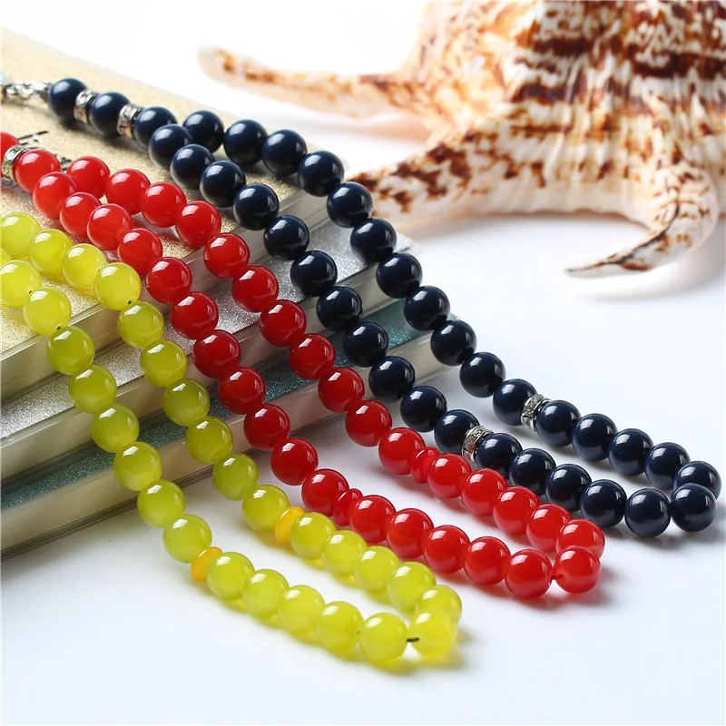 Красивые стеклянные четки BFQ украшения для ожерелья 33 мусульманские тасбих Аллах