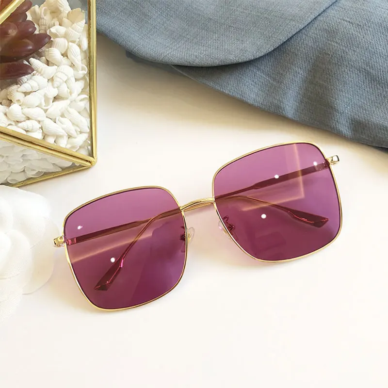 Унисекс Роскошные негабаритные Винтажные Солнцезащитные очки женские брендовые