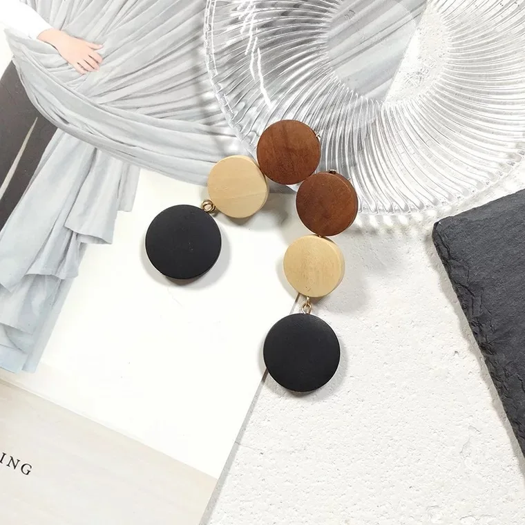 

20PCS 15/20/25/30MM Flat Wood Cabochon for DIY Charm Pendant Necklace Earring Jewelry Making High Quality