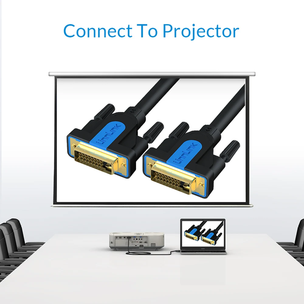 Unnlink DVI кабель DVI-D 24+ 1 UHD 4K двухканальный канал 1080P 144 позолоченный 1,5 м 3 м 5 м 8 м 15 м для компьютера ТВ монитор проектор