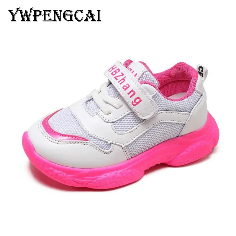 Fluorescent Colors Kids Shoes Breathable Sneakers Spring Children Casual Sport Unisex Boys Girls #9DH0536 | Детская одежда и обувь