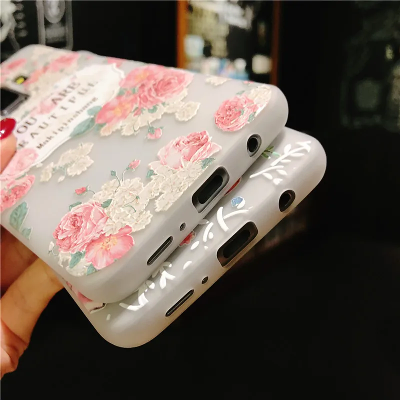 KISSCASE Girly Flower Phone Case For Samsung Galaxy S9 S8 Plus A3 A5 A7 J3 J5 J7 2017 A8 2018 S7 Edge Note 9 Soft TPU Coque |