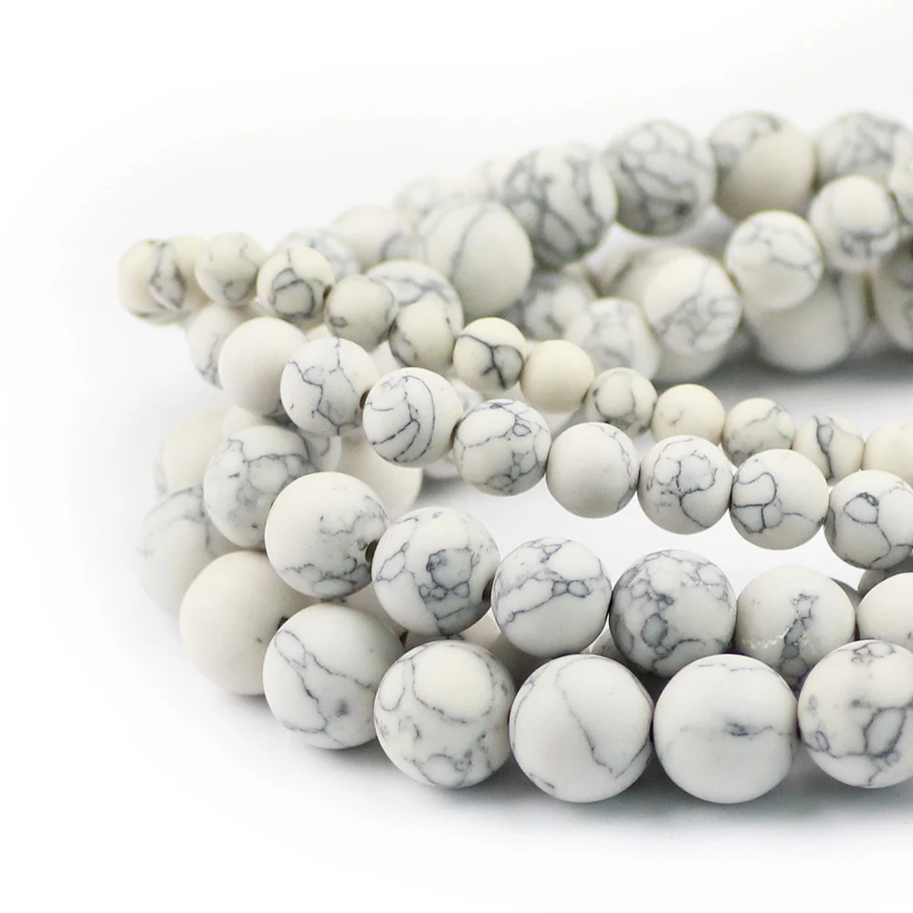 Матовый калаитовый синтетический натуральный камень WLYeeS Howlite 4/6/8/10/12 мм круглые