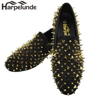 harpelunde men spikes shoes dress leather men rivets loafers