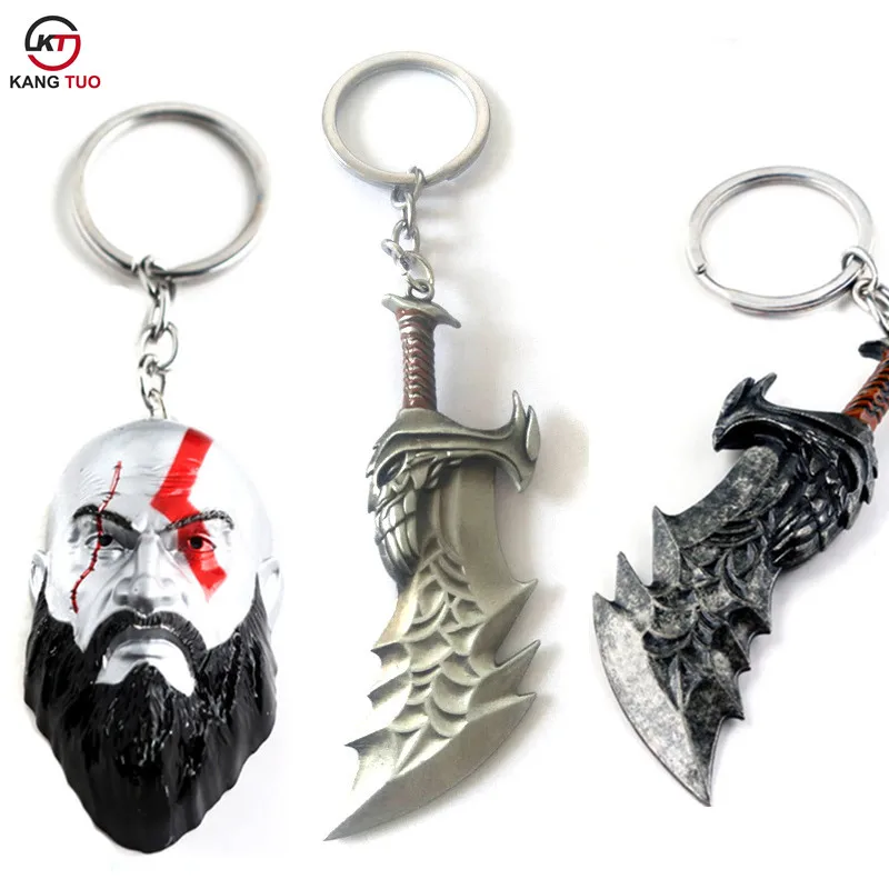 Горячая игра God Of War 4 брелки 3D Kratos маска для лица брелок нож модель оружия llaveros