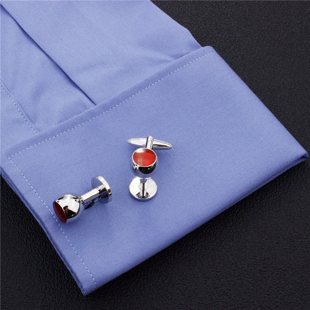 Новинка запонки из стекла красного вина модные французские для коктейлей