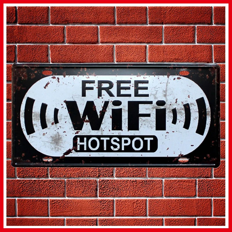 Лидер продаж Бесплатная точку доступа Wi Fi автомобиля металла пластины Винтаж
