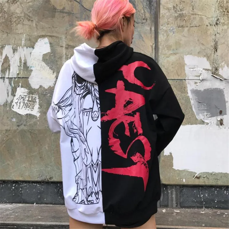 VERSMA новый корейский Harajuku BF с капюшоном принтом граффити В стиле пэчворк свитер