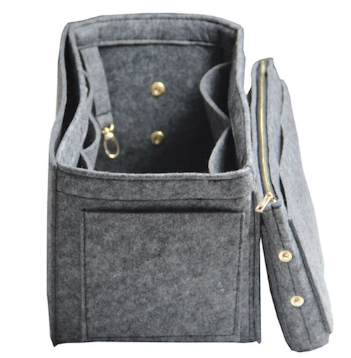 DarkGrey Подходит для Keepall 45 50 55 60 вставка Органайзер Кошелек сумка в Bag-3MM Премиум фетр(ручная работа/20 цветов) w/съемный карман на молнии - Цвет: DarkGrey