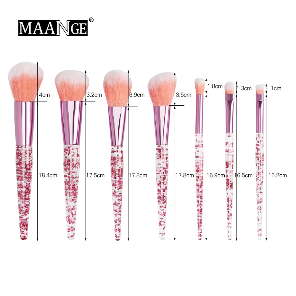 

Makeup Brushes Set 7Pcs Diamond Crystal brush set Foundation Blush Brush Powder Blending Eyeshadow Beauty Make up Brush Tool Kit