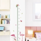Красивые Фламинго с диаграммой роста, настенные наклейки для детской комнаты, украшения дома, измерения высоты, Diy Birdl, настенные художественные наклейки из ПВХ