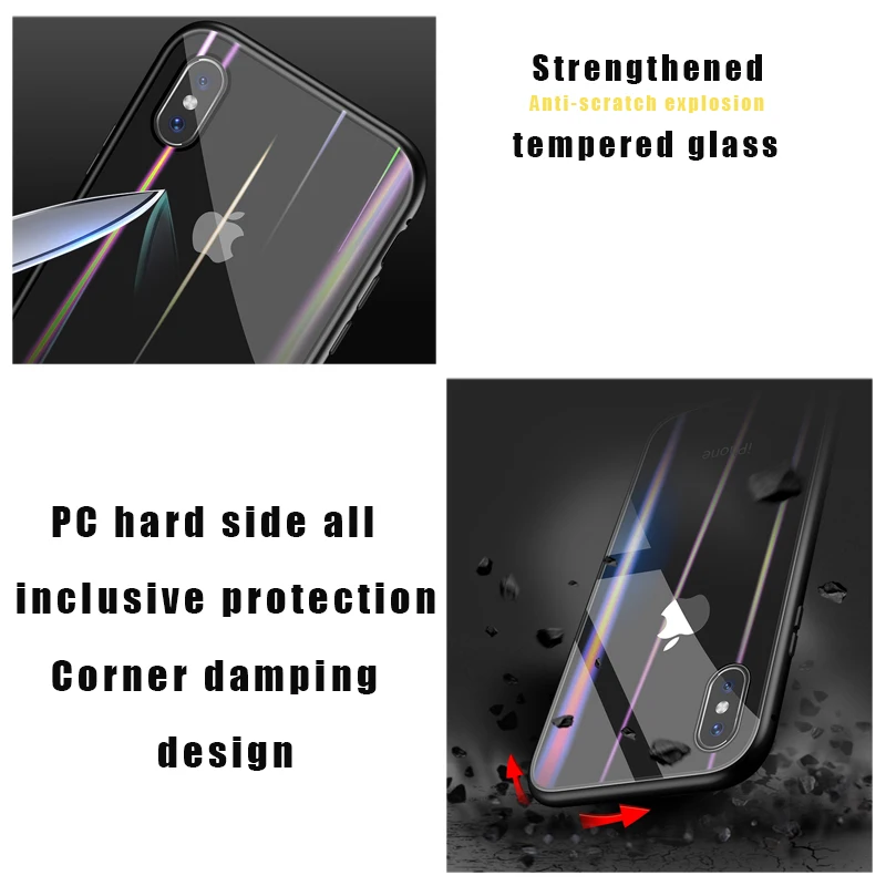 Metal Magnetic Phone Case for IPhone X 7 XR XS MAX Tempered Glass Back Magnet Cover 6 6S 8 Plus |