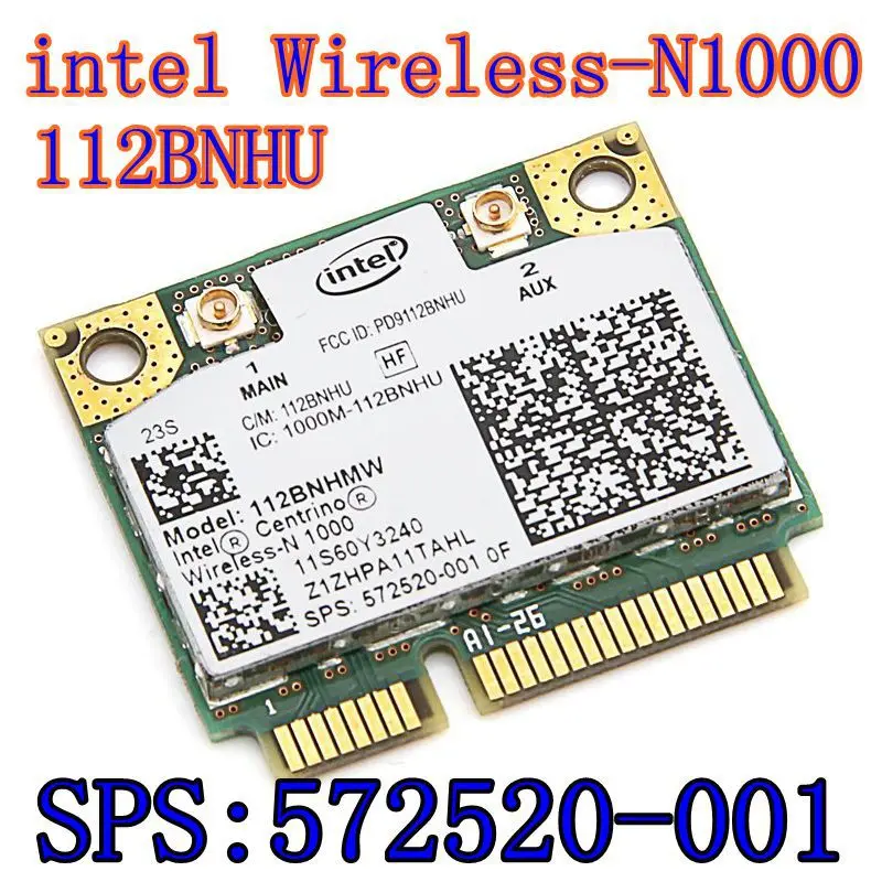 Новая Оригинальная беспроводная карта Intel Centrino Wireless-N 1000 112BNHMW 300 Мбит/с 802.11b/G/N Mini PCI-E SPS: 593530-001 intel N1000