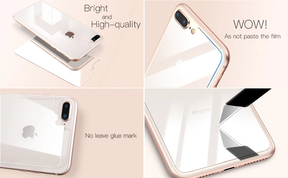 Защитное стекло Baseus для задней панели iPhone 8 0,3 мм, ультратонкое Защитное стекло для iPhone 8 Plus, защита от царапин