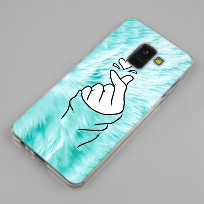 Силиконовый чехол Love on the finger kpop в форме сердца для Samsung Galaxy A50 A30 A10 A40 A6 A8 Plus A20 E A5 A7